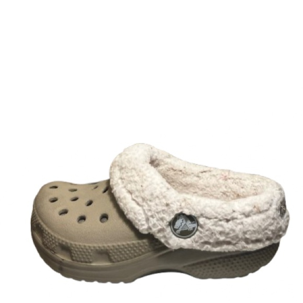 Cozy Children’s Tan CROCS with Sherpa Fleece Lining Size 6/7C - Picture 3 of 5